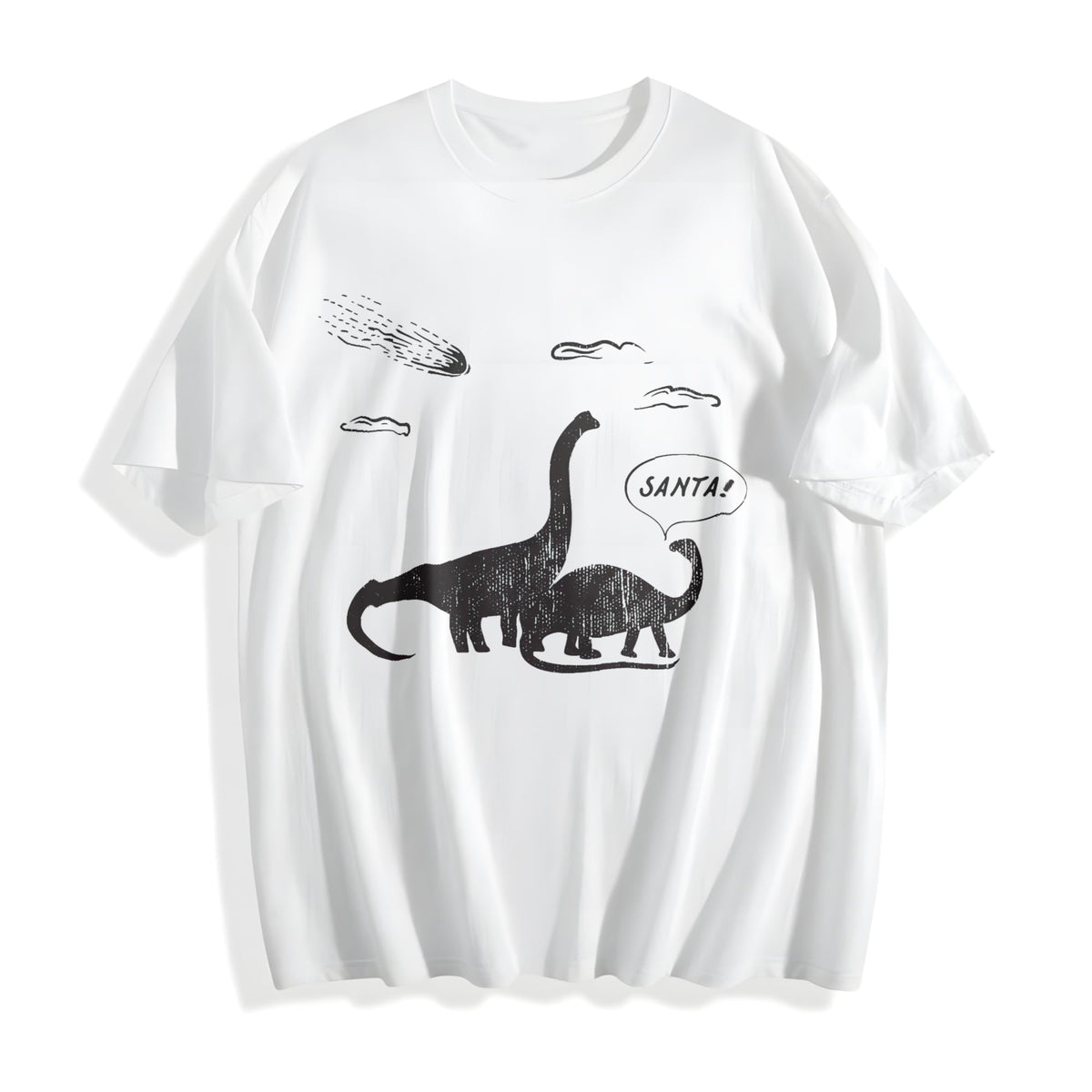 Santa Dinosaurs Funny Xmas Dino Meteor Extinction Joke For product image 2