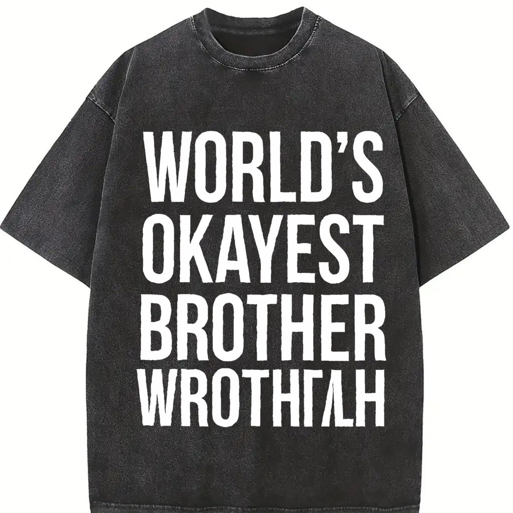 Worlds Okayest Brother Funny Big Sister Idea Vintage Washed product image 2