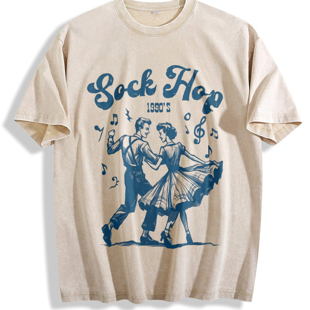 Sock Hop 1950s Dancing Vintage Washed T-Shirt