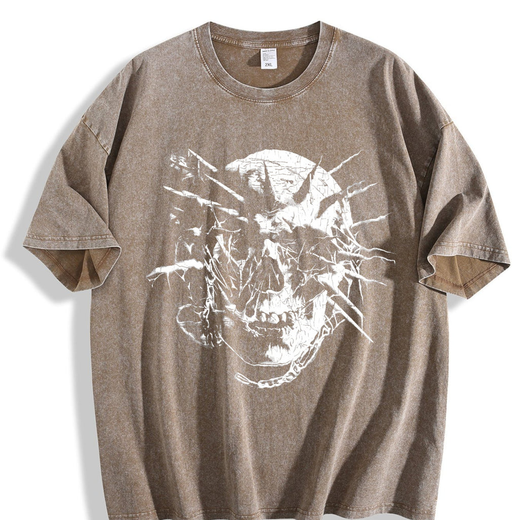 Shattered Thorned Skull Vintage Washed T-Shirt product image 3