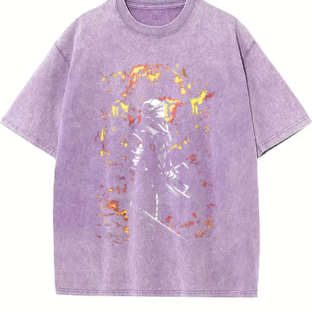 Y2K Dark Fantasy Knight Vintage Washed T-Shirt product image 6