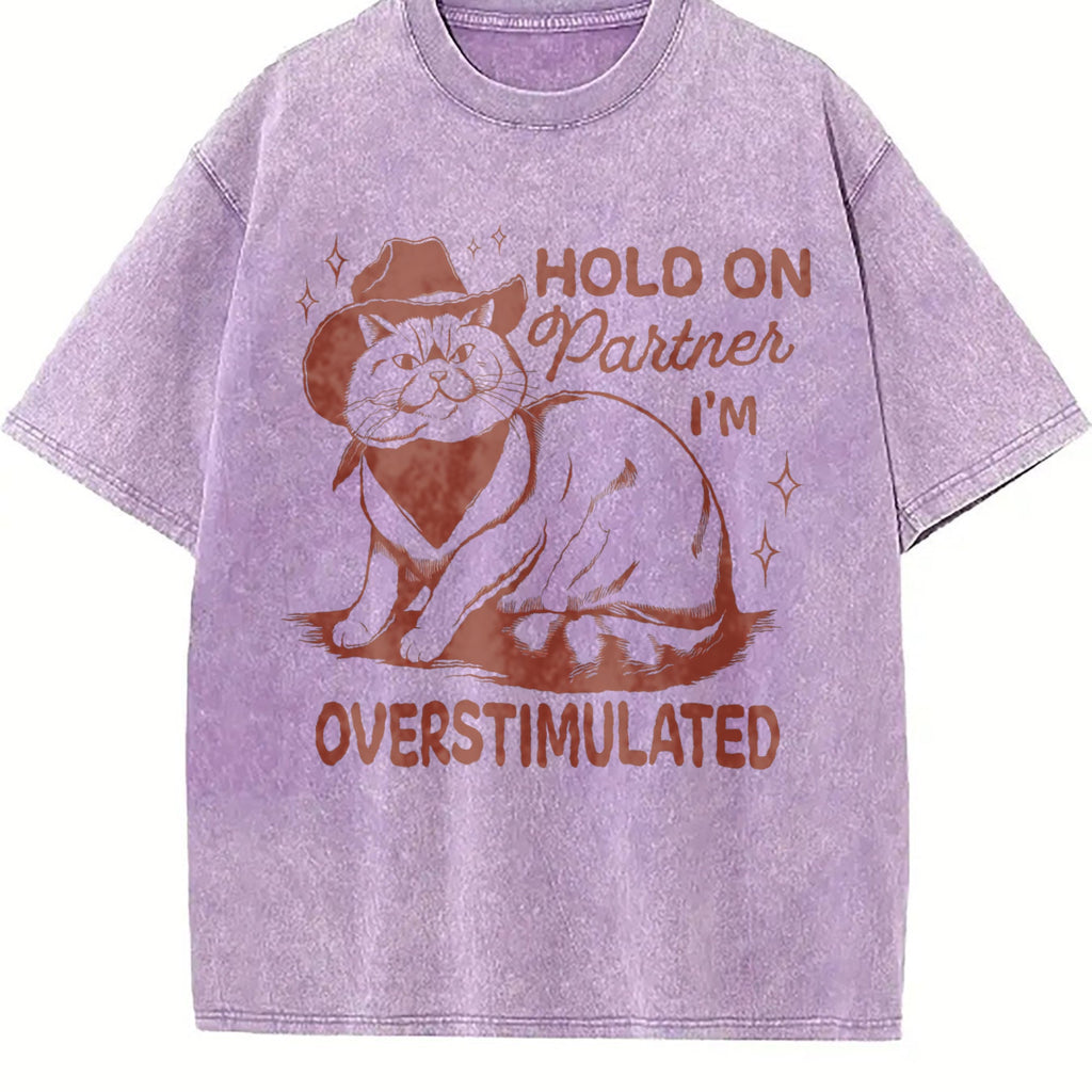 Sarcastic Cat 90s Vintage Washed T-Shirt product image 6