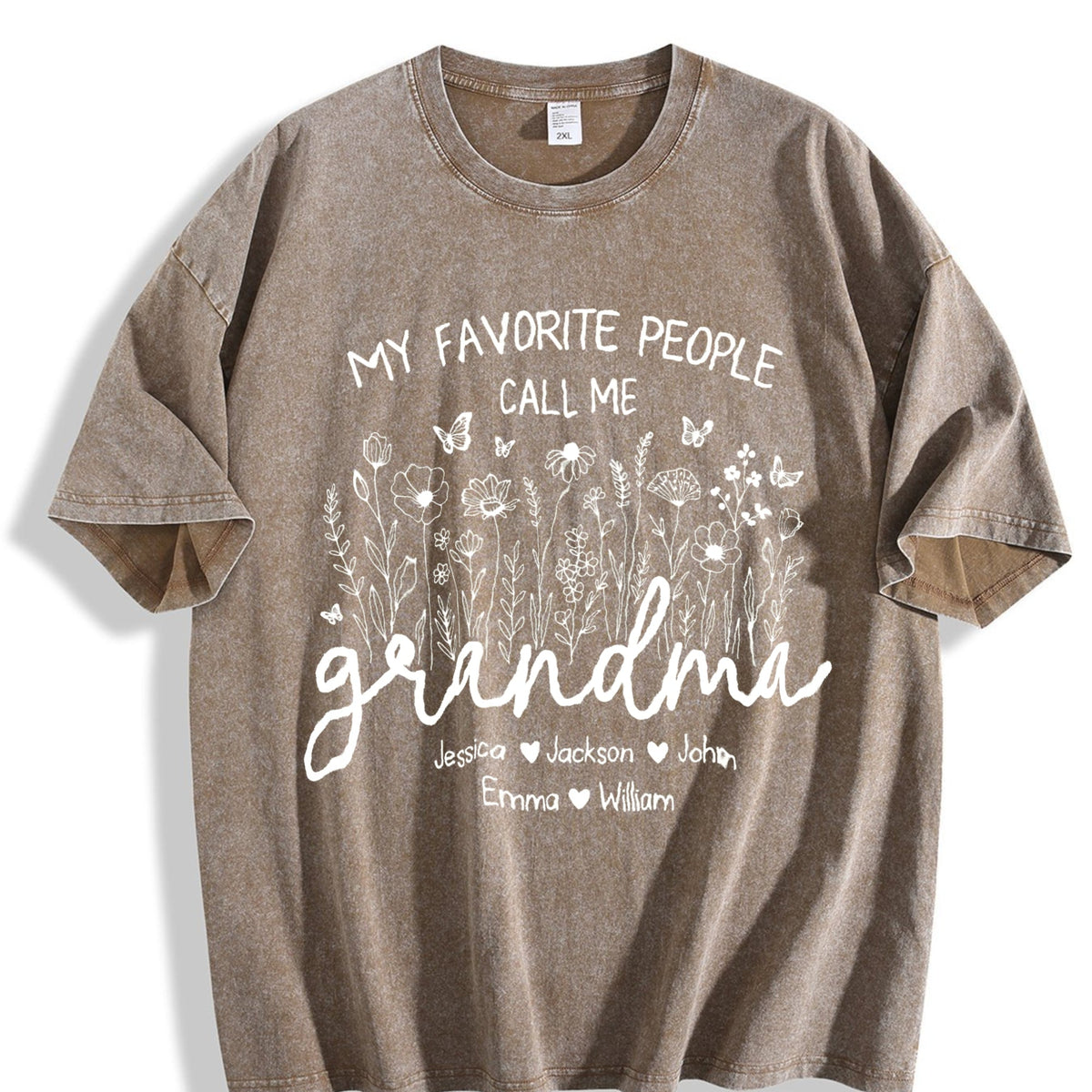 Grandma With Names Vintage Washed T-Shirt product image 3