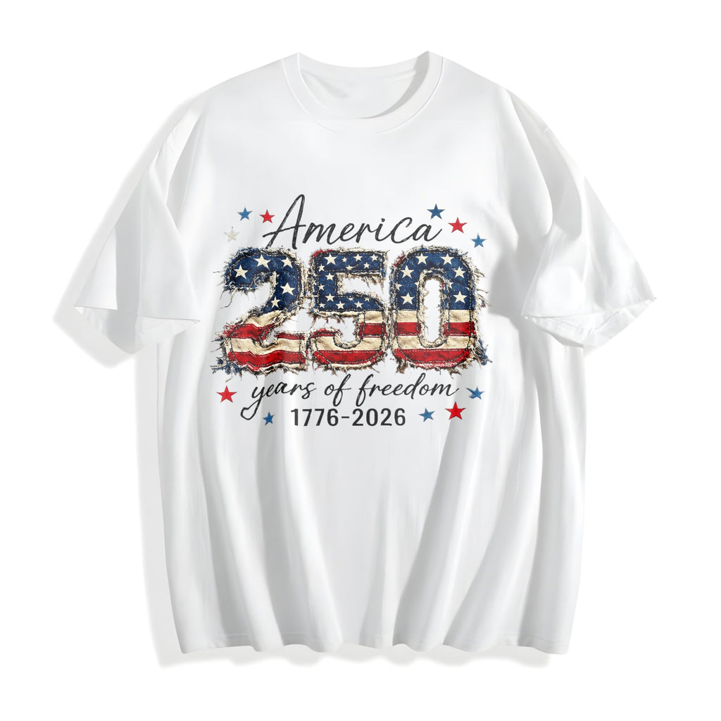 Patriotic 4th Of July 250th Anniversary Faux Patchwork USA product image 2