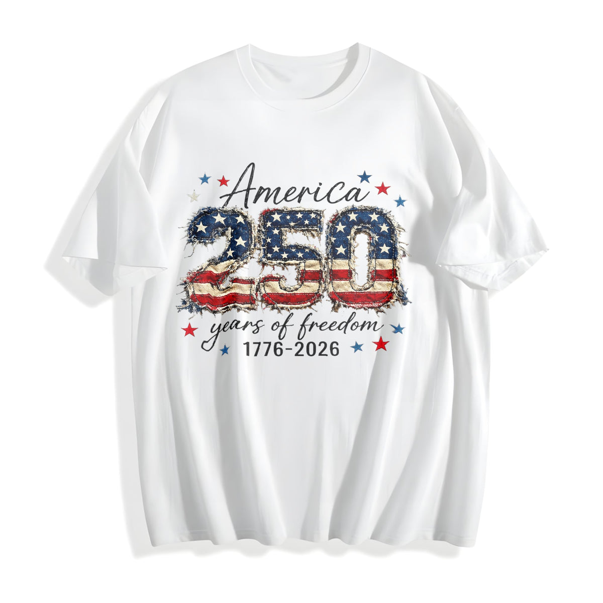 Patriotic 4th Of July 250th Anniversary Faux Patchwork USA product image 2
