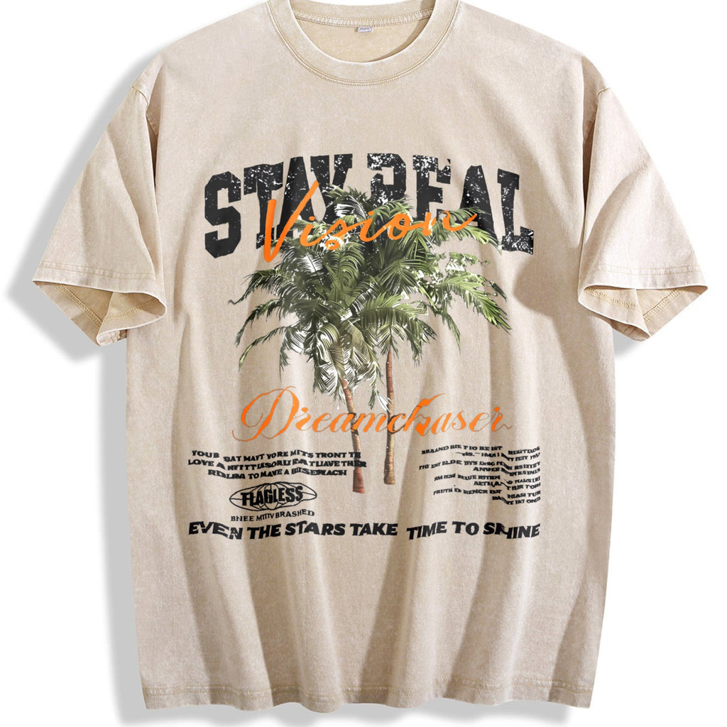 Stay Real Palm Tree Vintage Washed T-Shirt product image 1