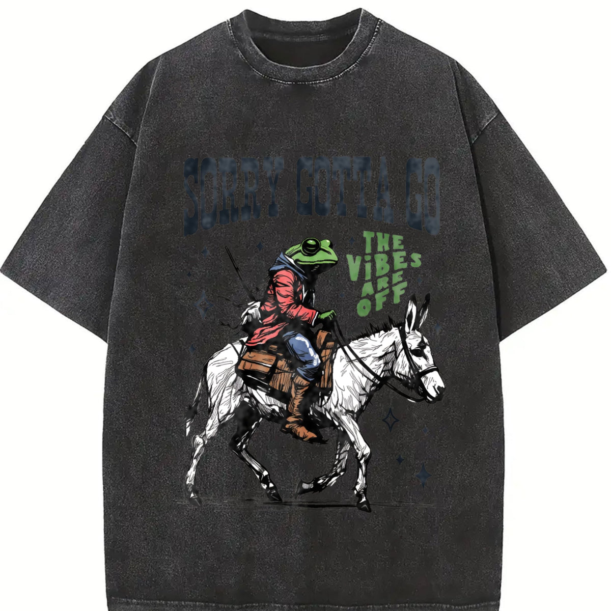 Funny Frog The Vibes Are Off 90s Vintage Washed T-Shirt product image 2