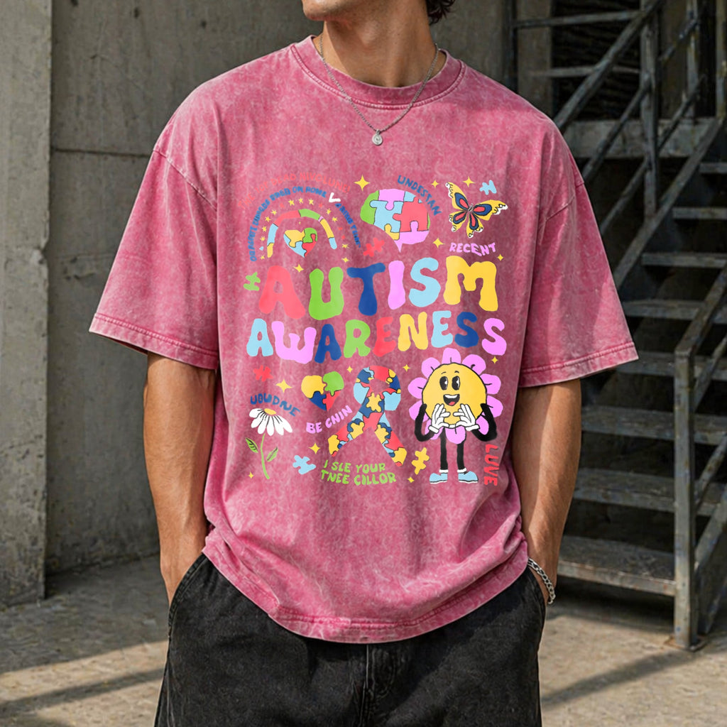 Autism Awareness Vintage Washed T-Shirt product image 14