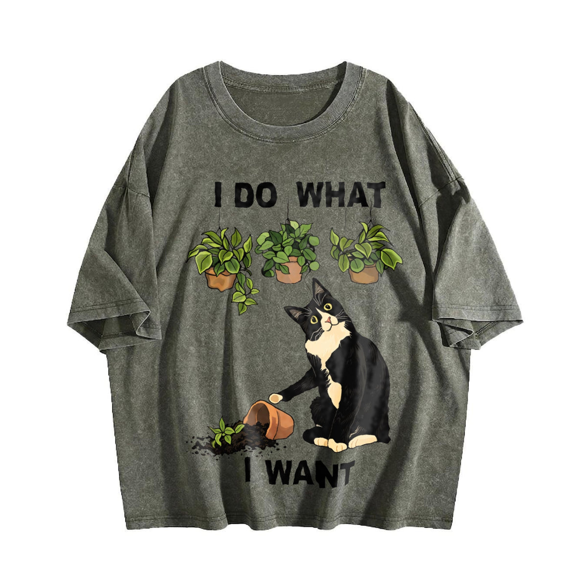 I Do What I Want Cat Vintage Washed T-Shirt product image 4