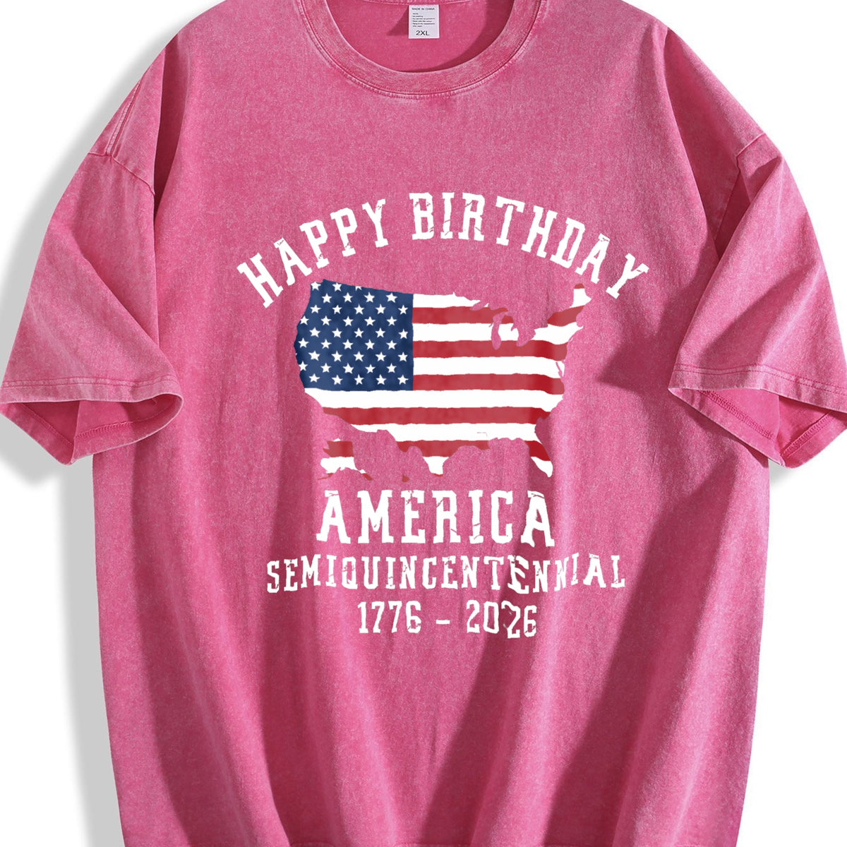 Patriotic Happy Birthday America Vintage Washed T-Shirt product image 7