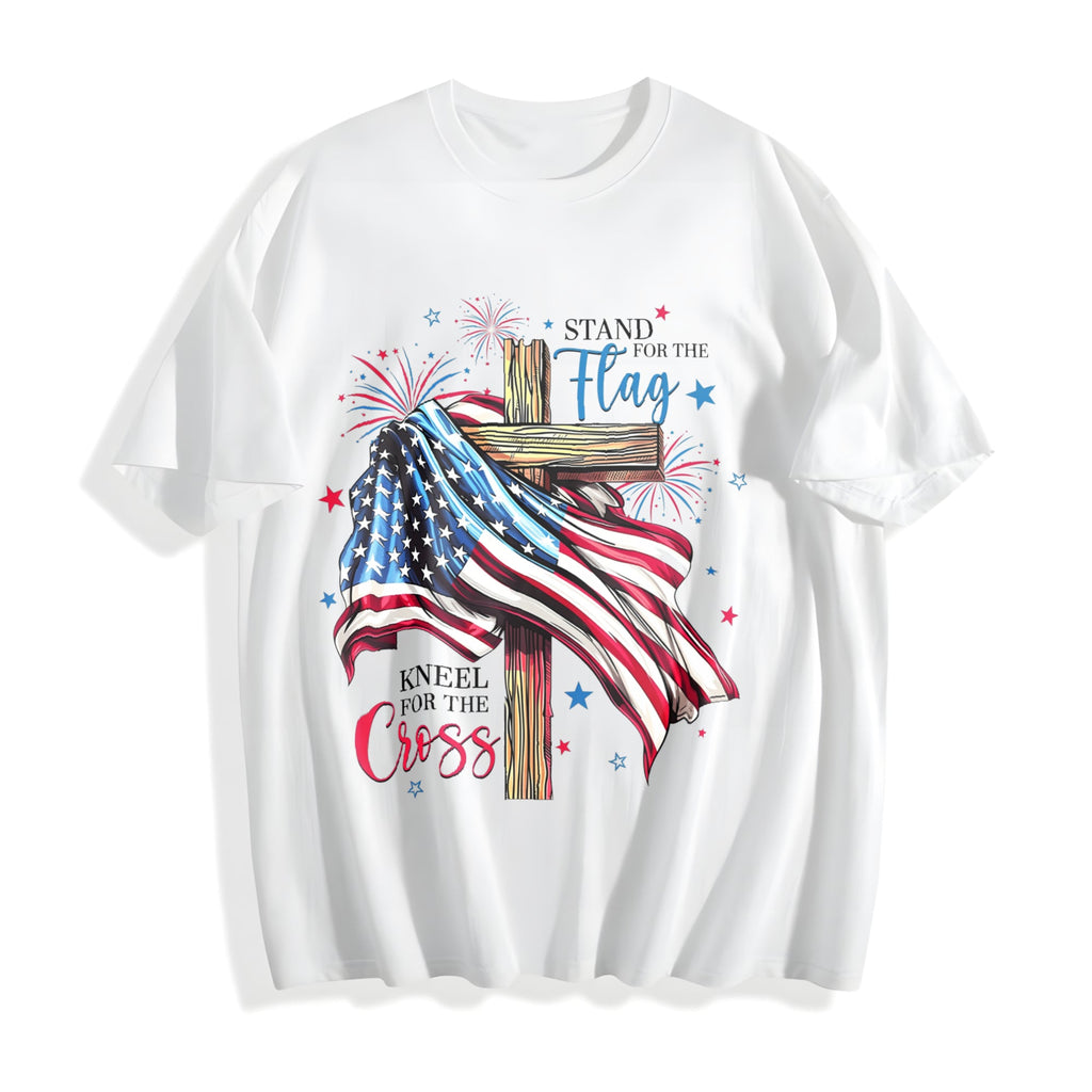 Stand For The Flag Kneel Cross Cotton T-Shirt product image 2