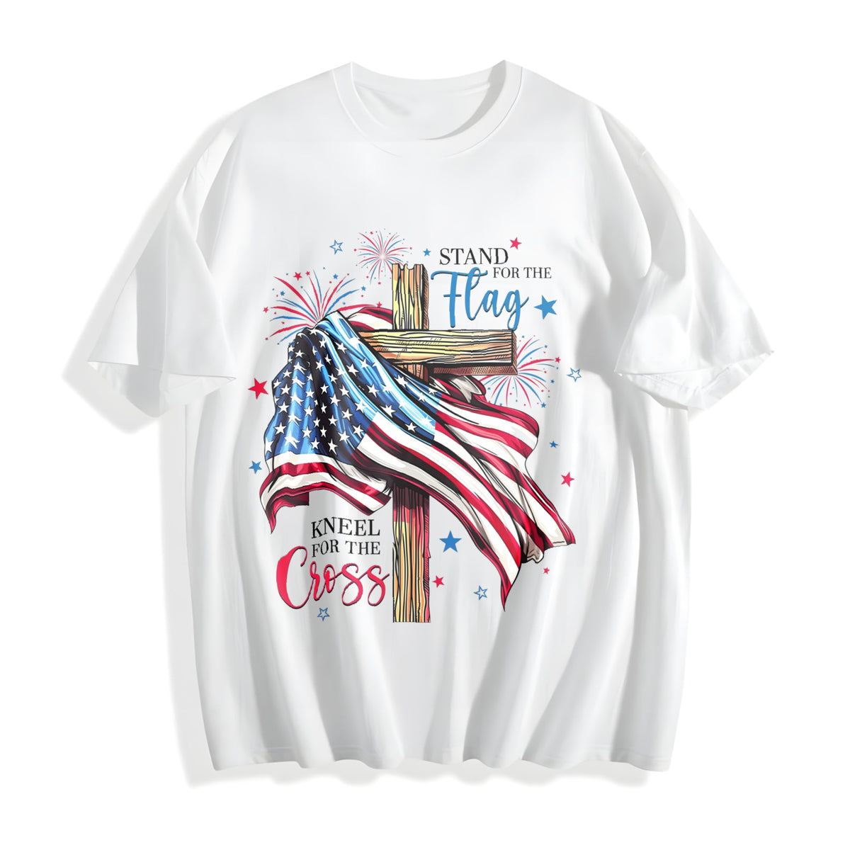 Stand For The Flag Kneel Cross Cotton T-Shirt product image 2
