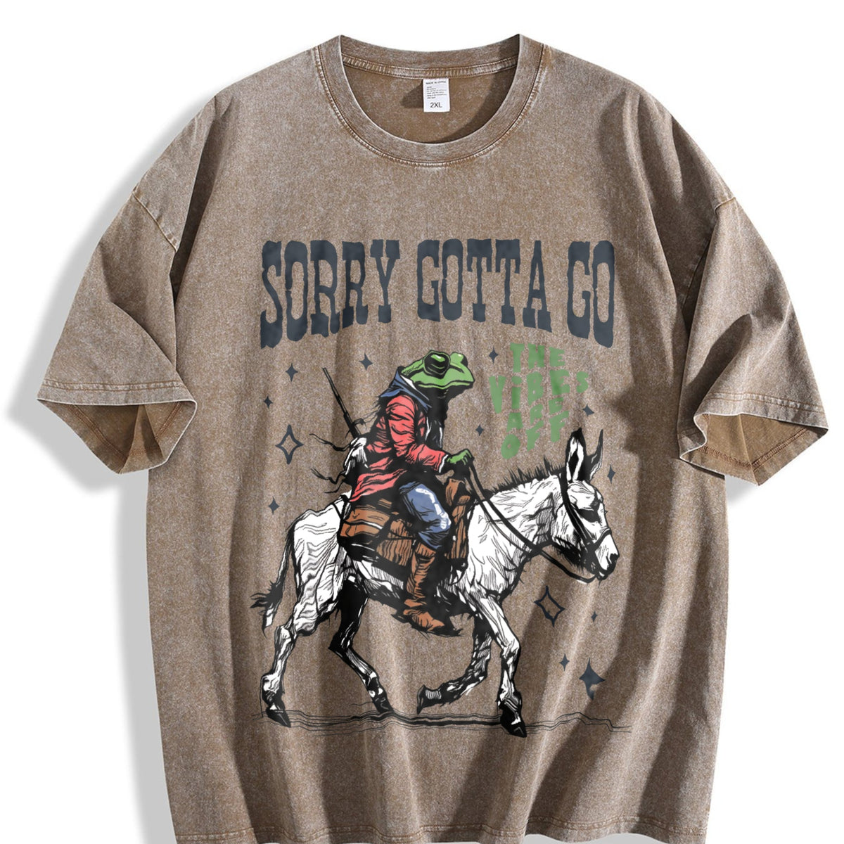 Funny Frog The Vibes Are Off 90s Vintage Washed T-Shirt product image 3