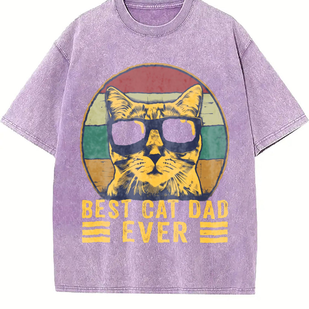 Best Cat Dad Ever Vintage Washed T-Shirt product image 6