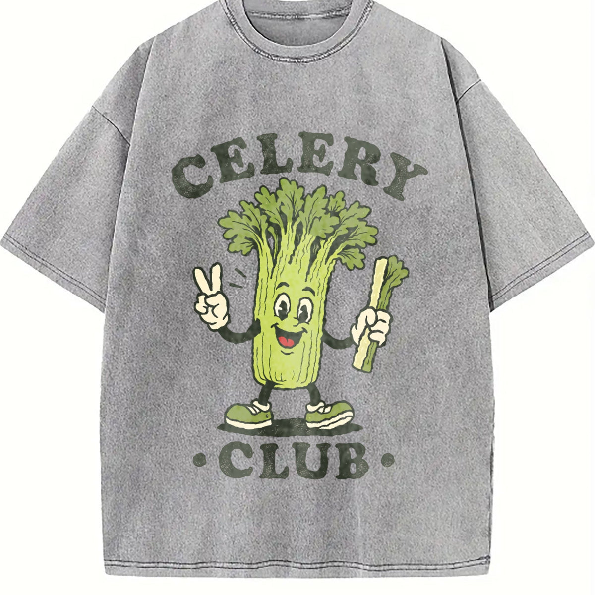 Celery Club Funny Veggie Lover Cartoon Vintage Washed product image 5