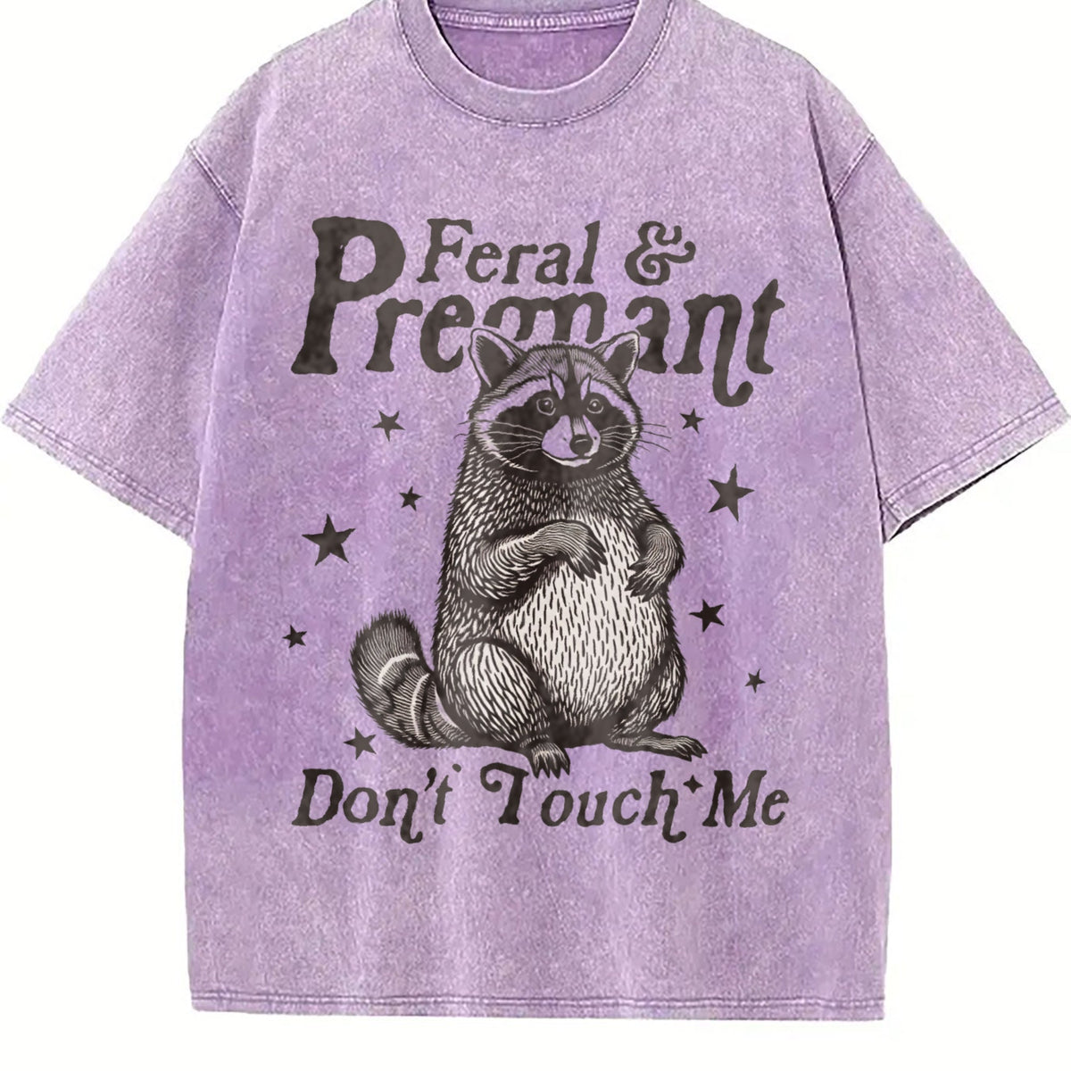 Feral And Pregnant Don't Touch Me Vintage Washed T-Shirt product image 6