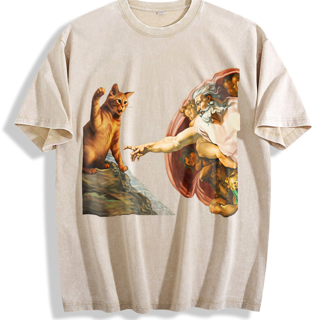 Creation Of Cat Vintage Washed T-Shirt product image 1