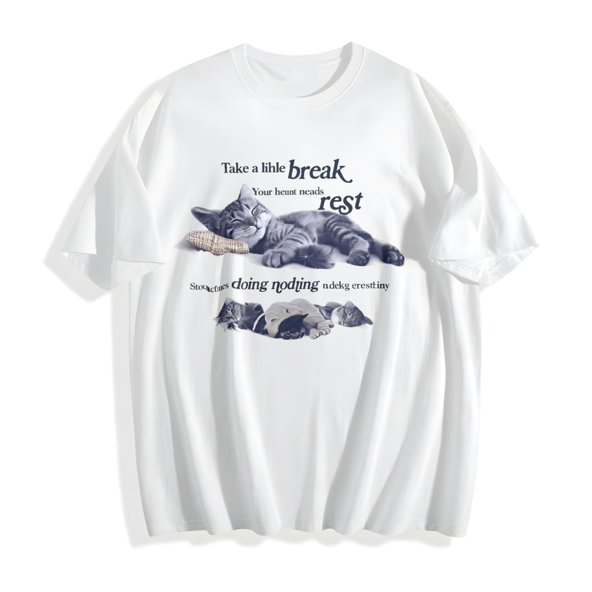 Y2K Relaxing Cat Cotton T-Shirt product image 2