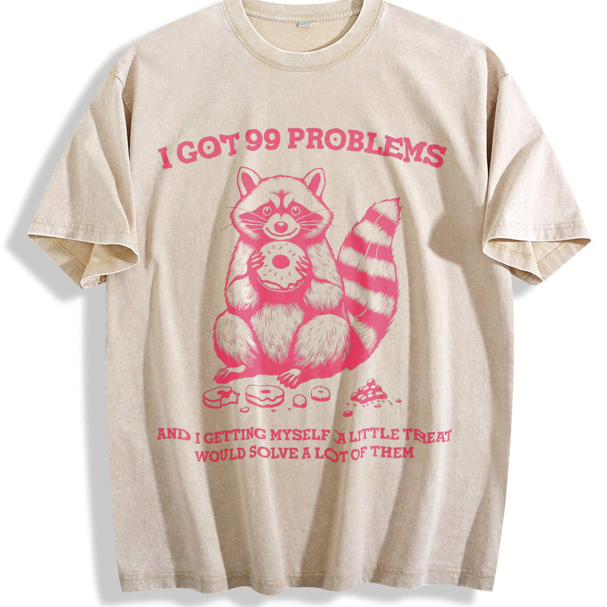 I Got 99 Problems Funny Raccoon 90's Vintage Washed T-Shirt product image 1