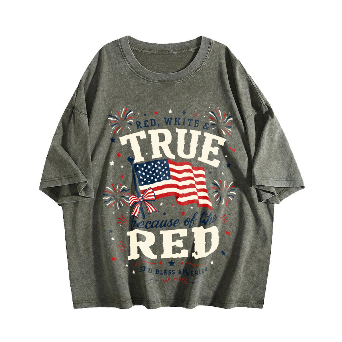 4th Of July - Red White True Because Patriotic Military product image 4