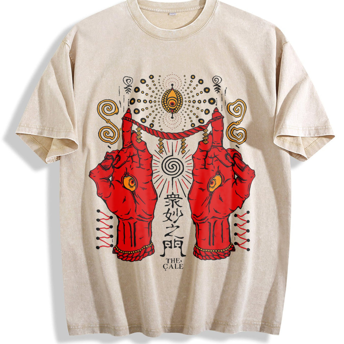 Occult Red Hand & All-seeing Eye Vintage Washed T-Shirt product image 1