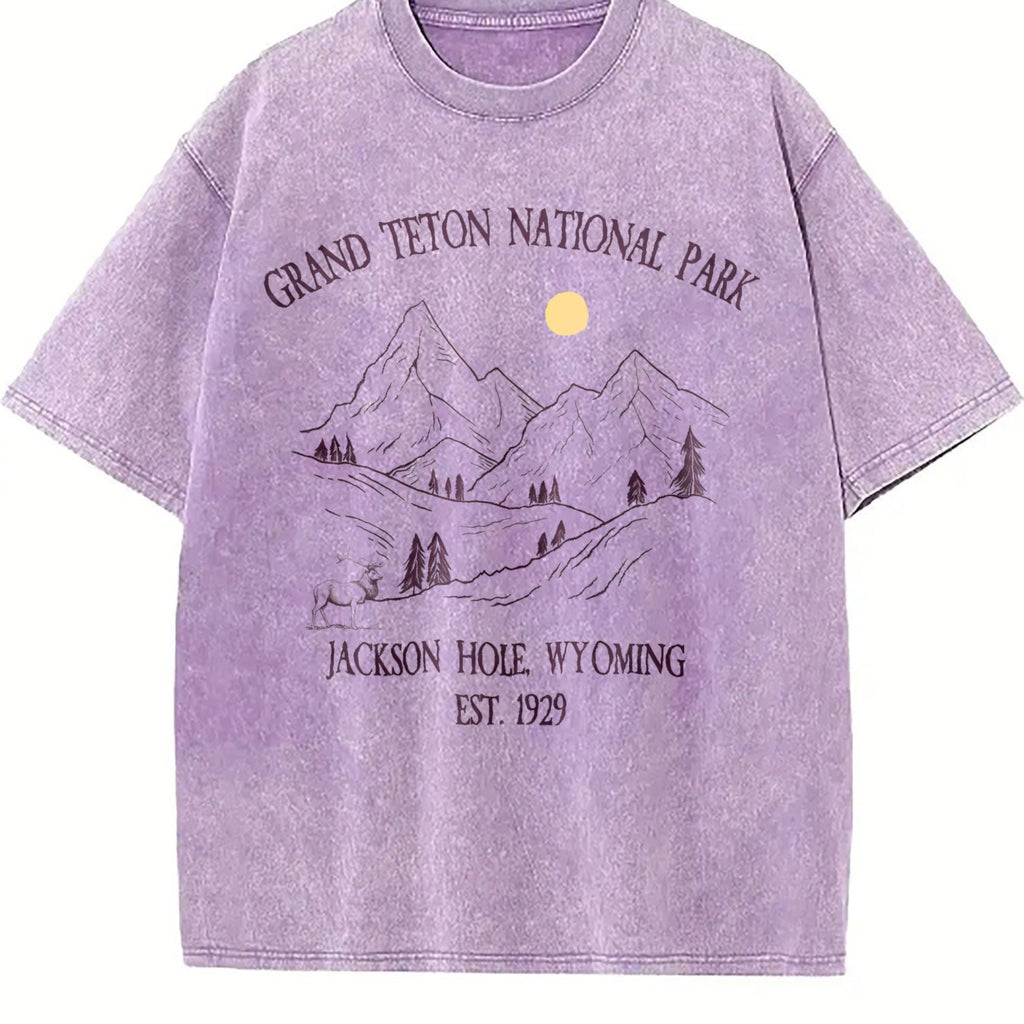 Grand Tetons National Park Vintage Washed T-Shirt product image 6