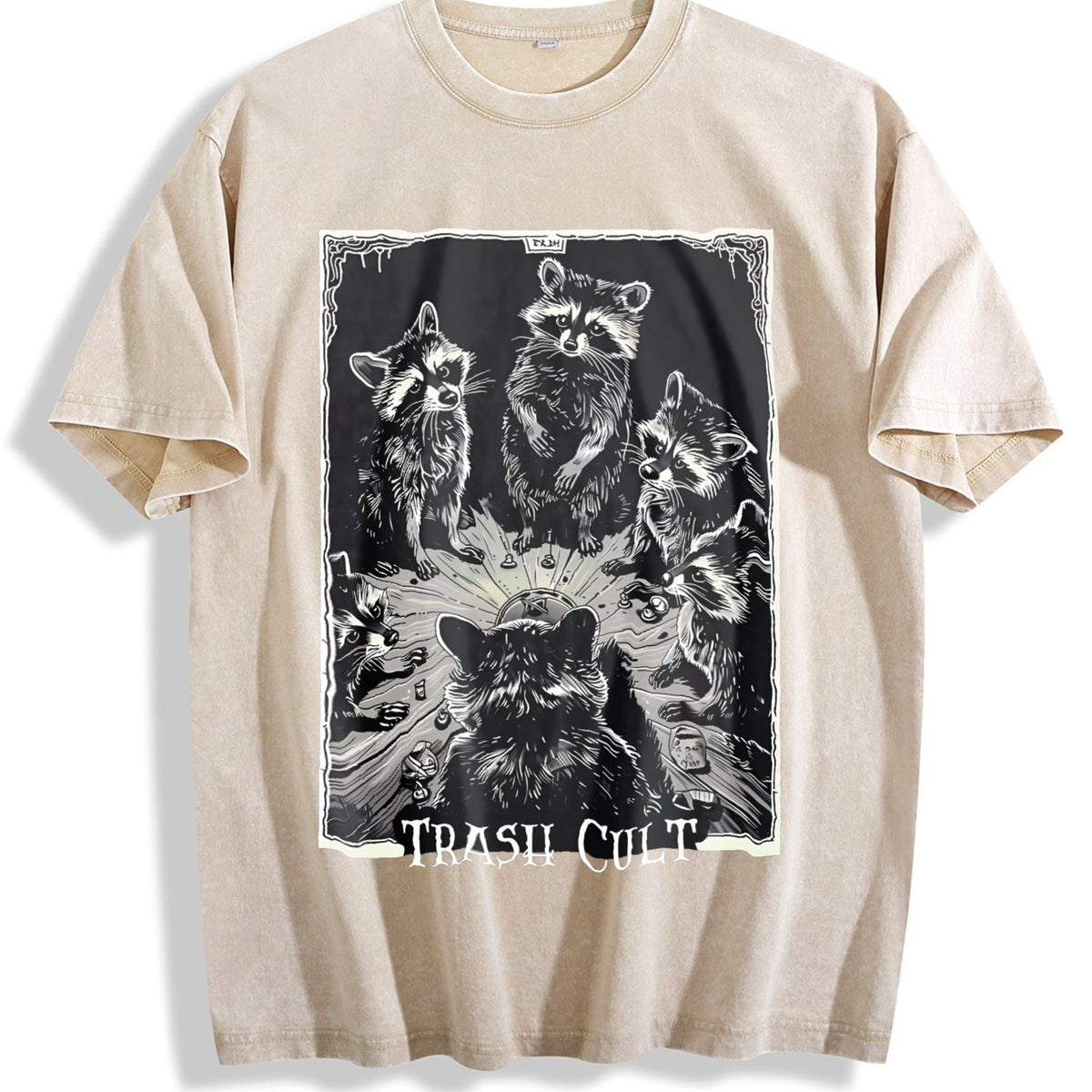 Trash Cult Raccoon Tarot Vintage Washed T-Shirt product image 1