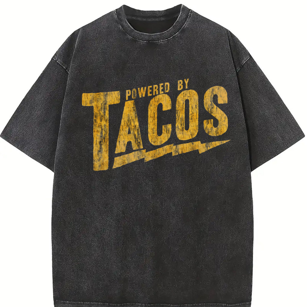 Powered By Tacos Funny Sarcastic For Guys Cool Vintage product image 2