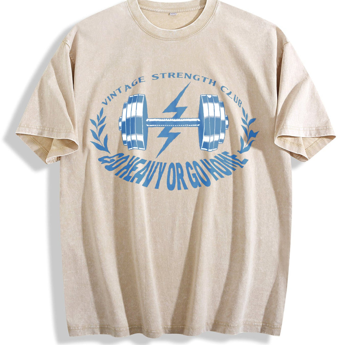 80s Gym Lover Dumbbell Fitness Vintage Washed T-Shirt product image 1