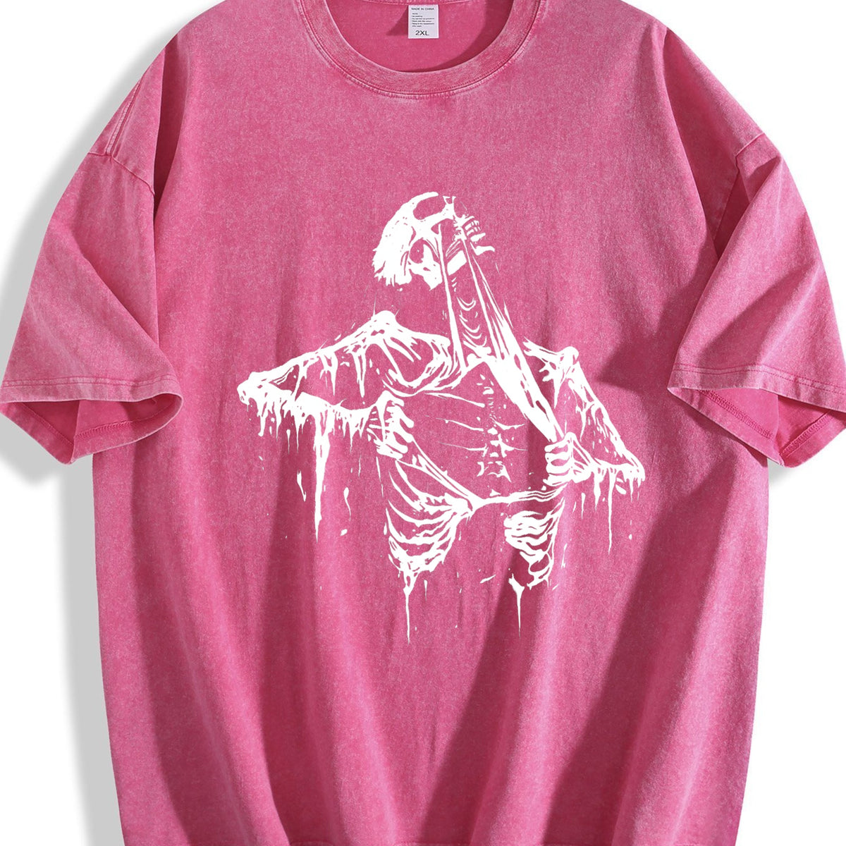 Skeleton Ripping Rip Cage 90s Vintage Washed T-Shirt product image 7