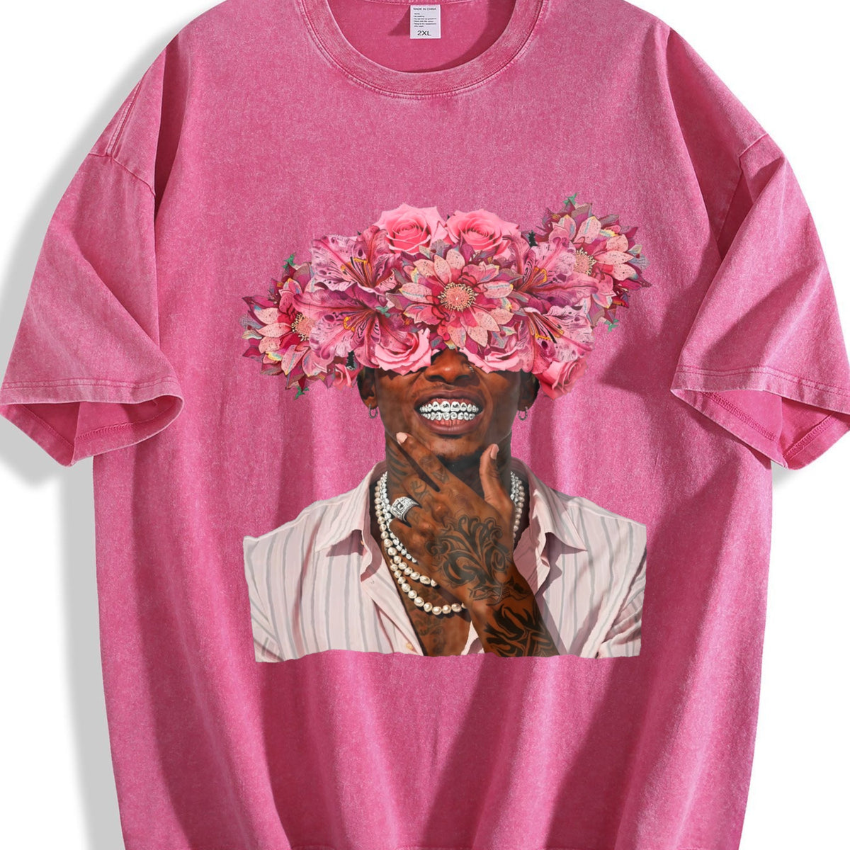 Floral Head Portrait Vintage Washed T-Shirt product image 7