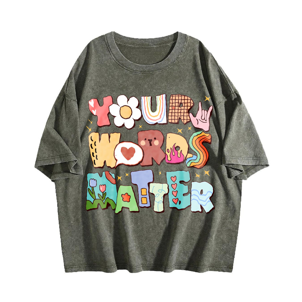 Your Words Matter Vintage Washed T-Shirt product image 4