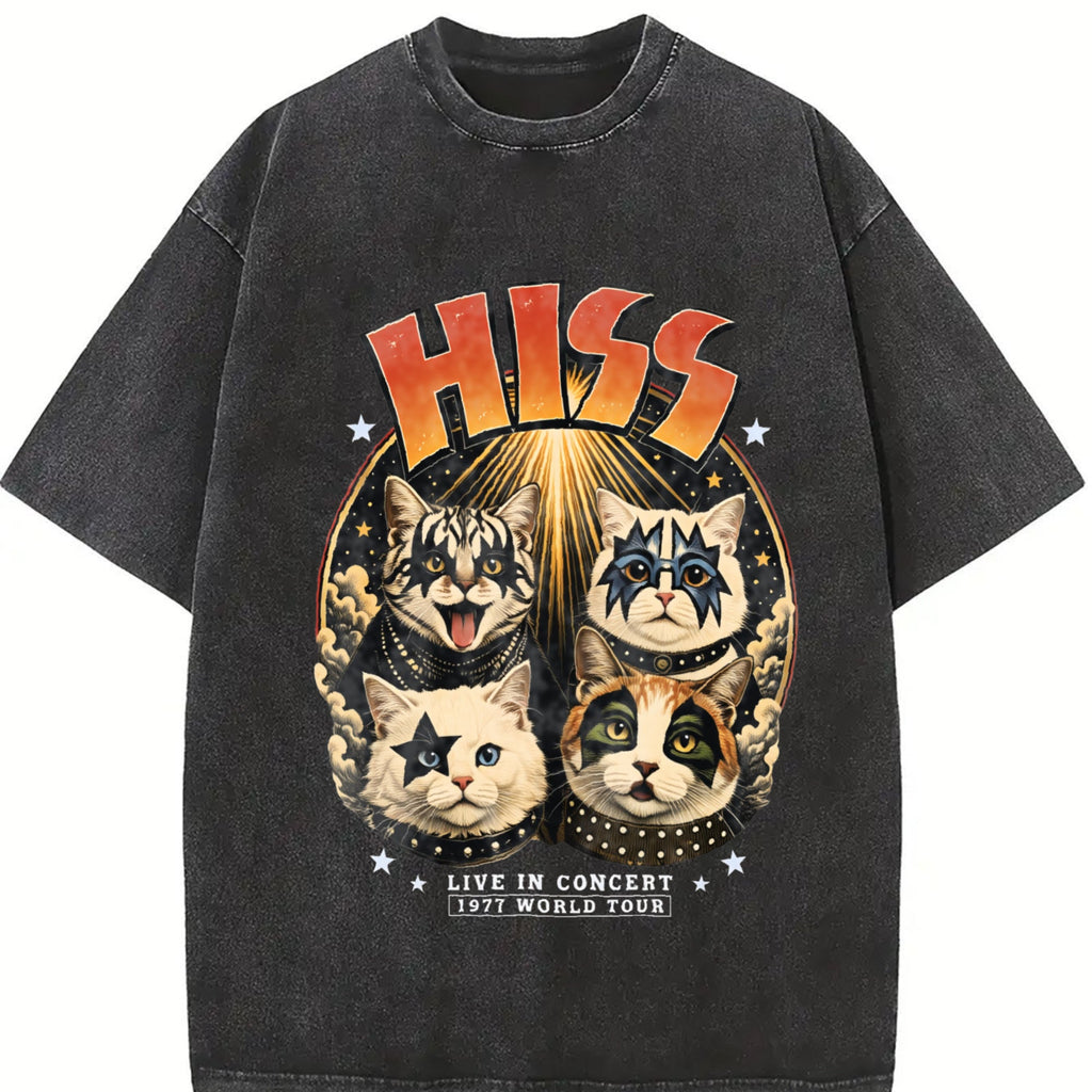 Hiss Cat Band Vintage Washed T-Shirt product image 2