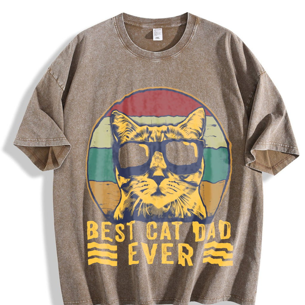 Best Cat Dad Ever Vintage Washed T-Shirt product image 3