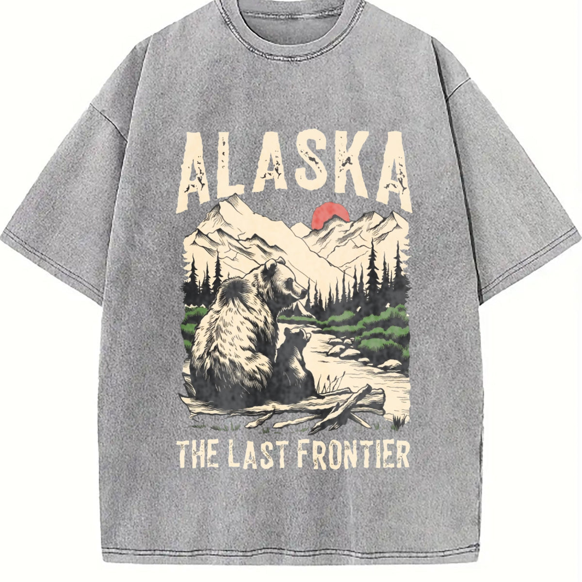 Alaska The Last Frontier Grizzly Bear 90s Vintage Washed product image 5