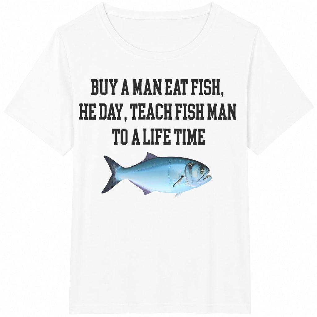 Buy A Man Eat Fish Funny Meme - Weird Internet Humor Cotton product image 2