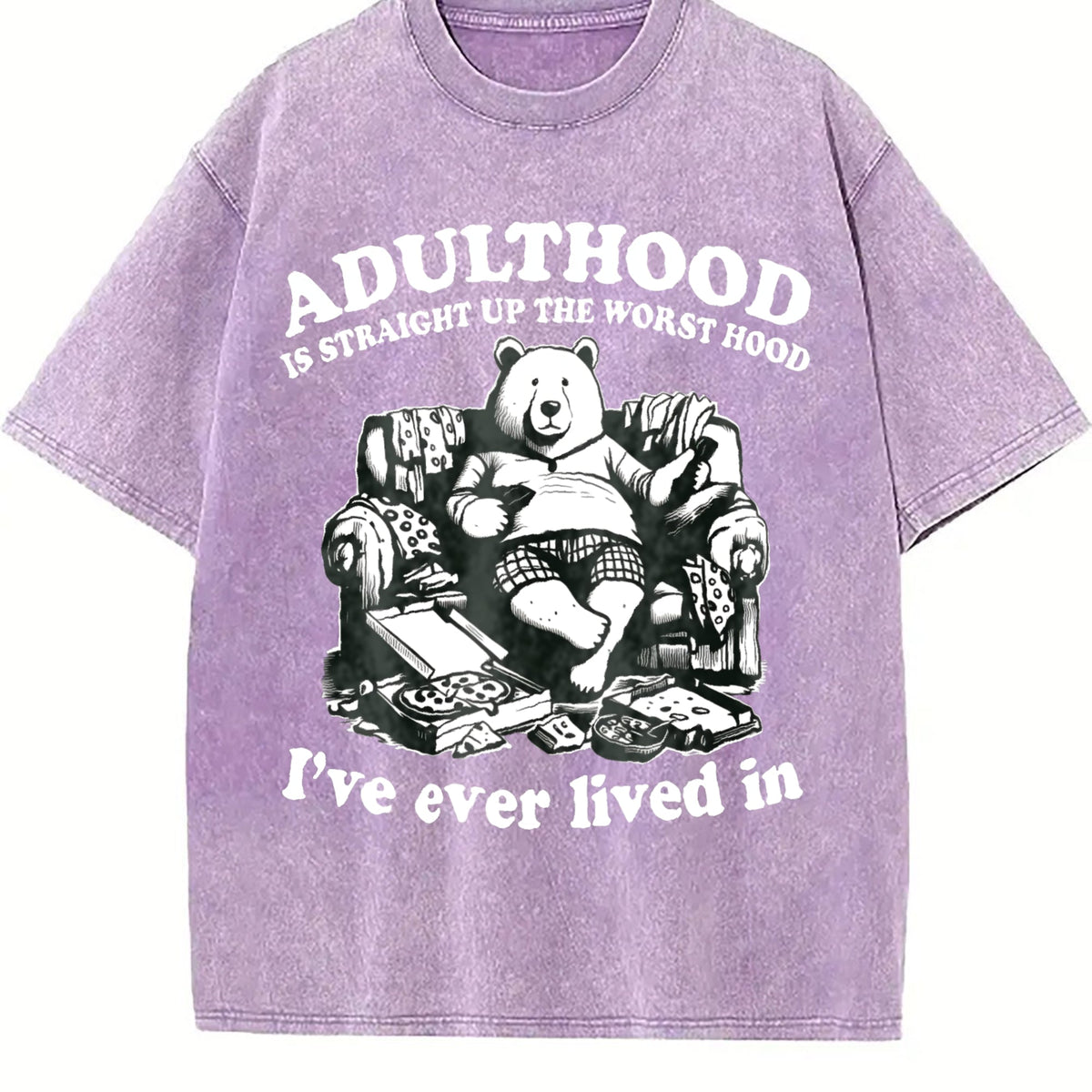 Funny Bear Adulthood 90s Vintage Washed T-Shirt product image 6
