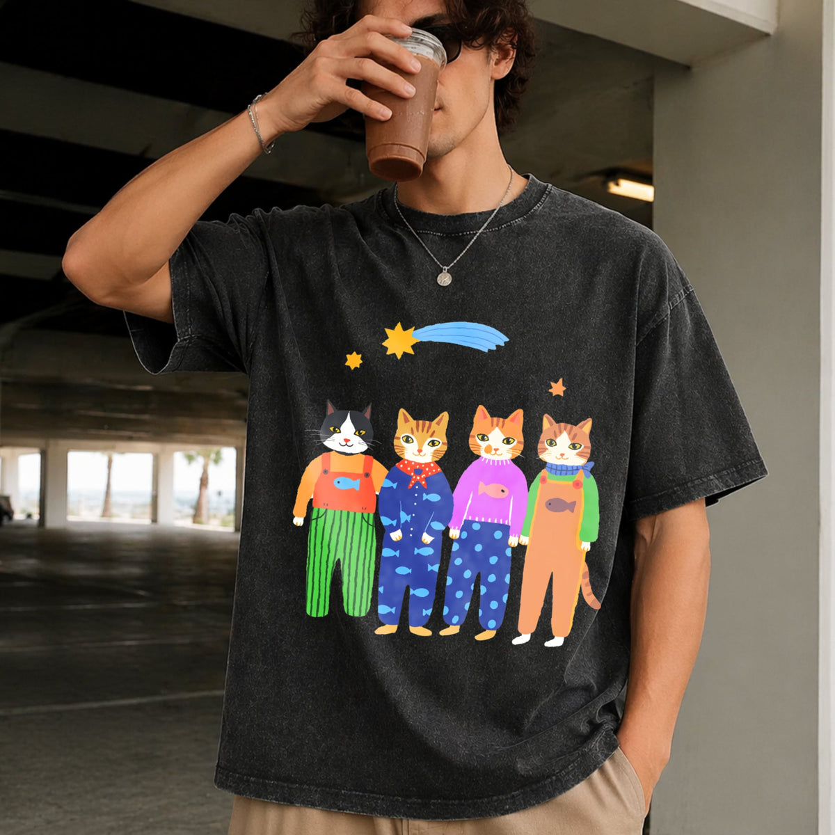 Cat Brothers Vintage Washed T-Shirt product image 2
