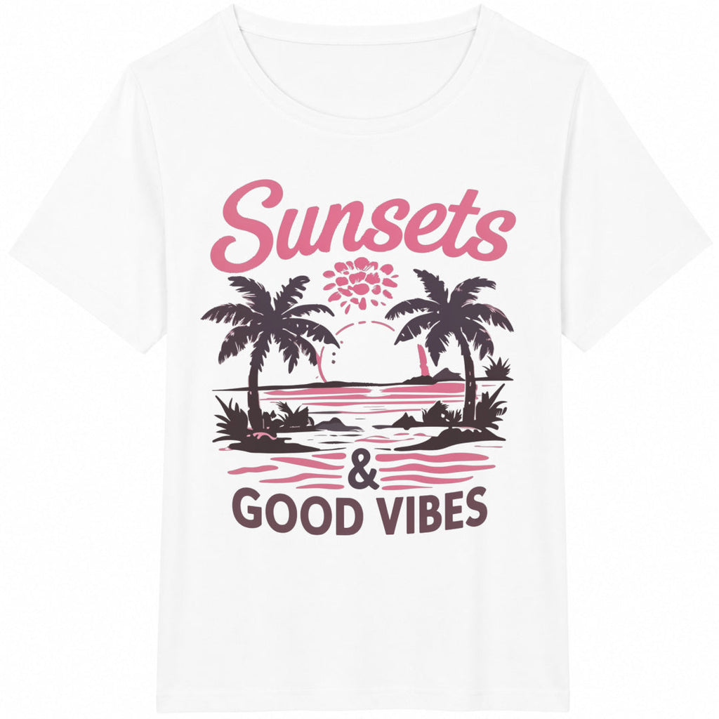 Palm Tree And Sunset Cotton T-Shirt product image 2