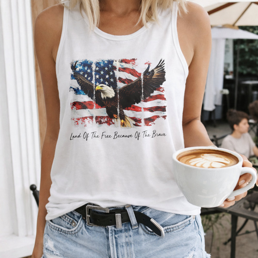 America Land Of The Free Because Of The Brave Women's Tank Top