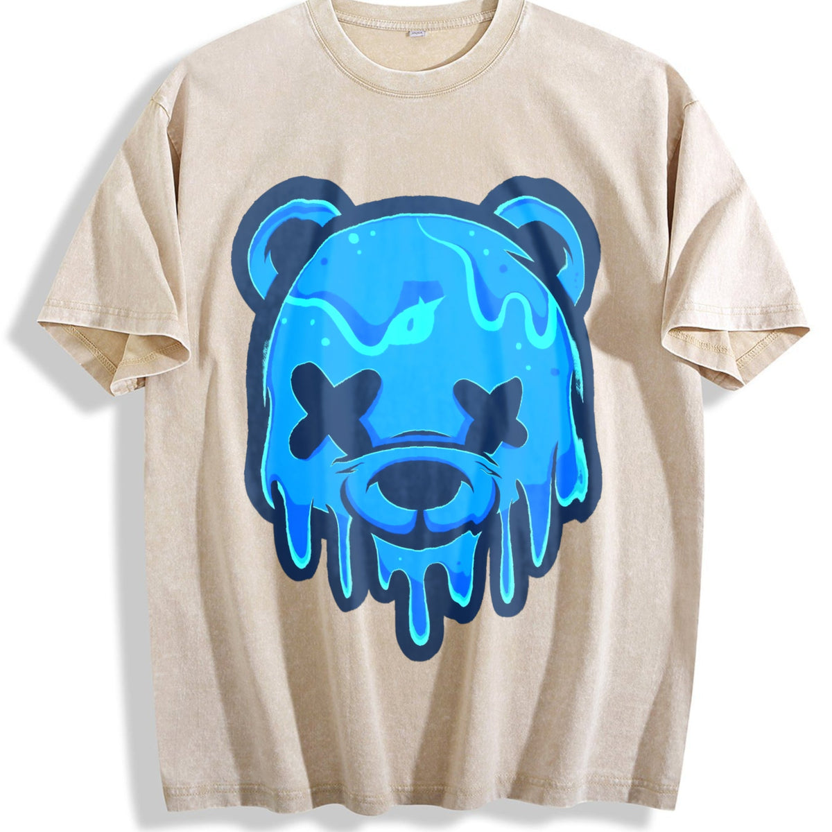 Drippy Blue Bear Two Piece Set Vintage Washed T-Shirt product image 1