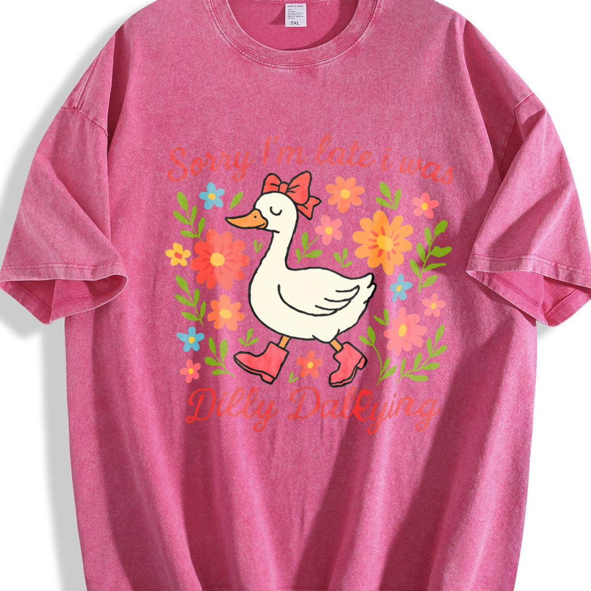 Late Duck Is Busy Vintage Washed T-Shirt product image 7