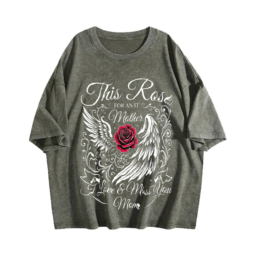 Sun-faded With Ornate White Wings And Red Rose Vintage product image 4