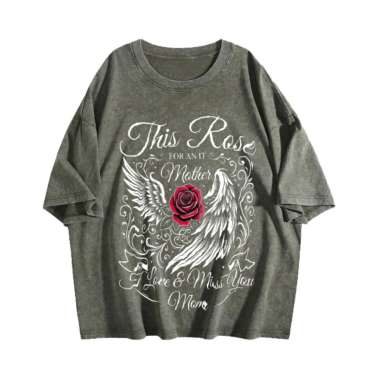 Sun-faded With Ornate White Wings And Red Rose Vintage product image 4