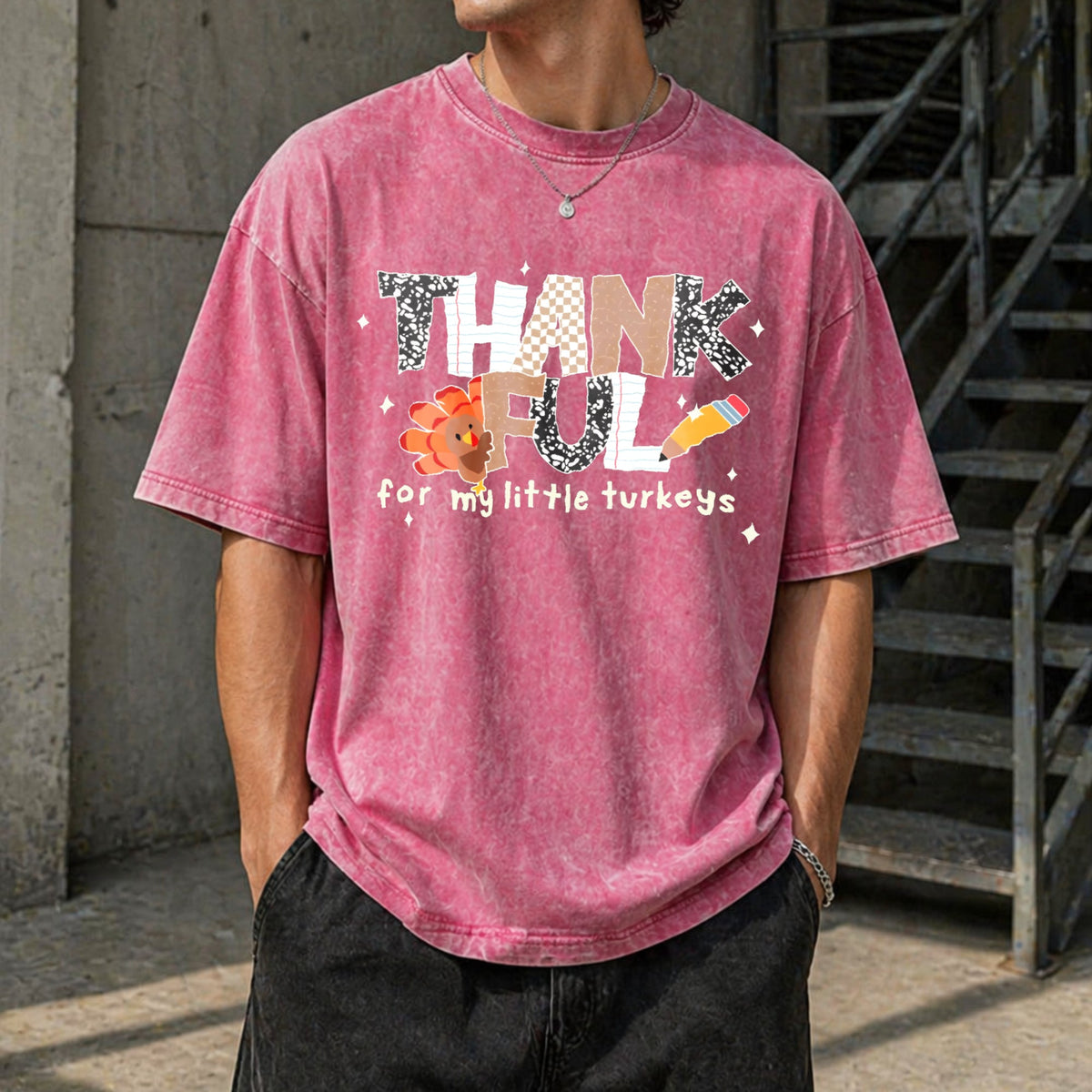 Thankful Teacher Vintage Washed T-Shirt product image 7