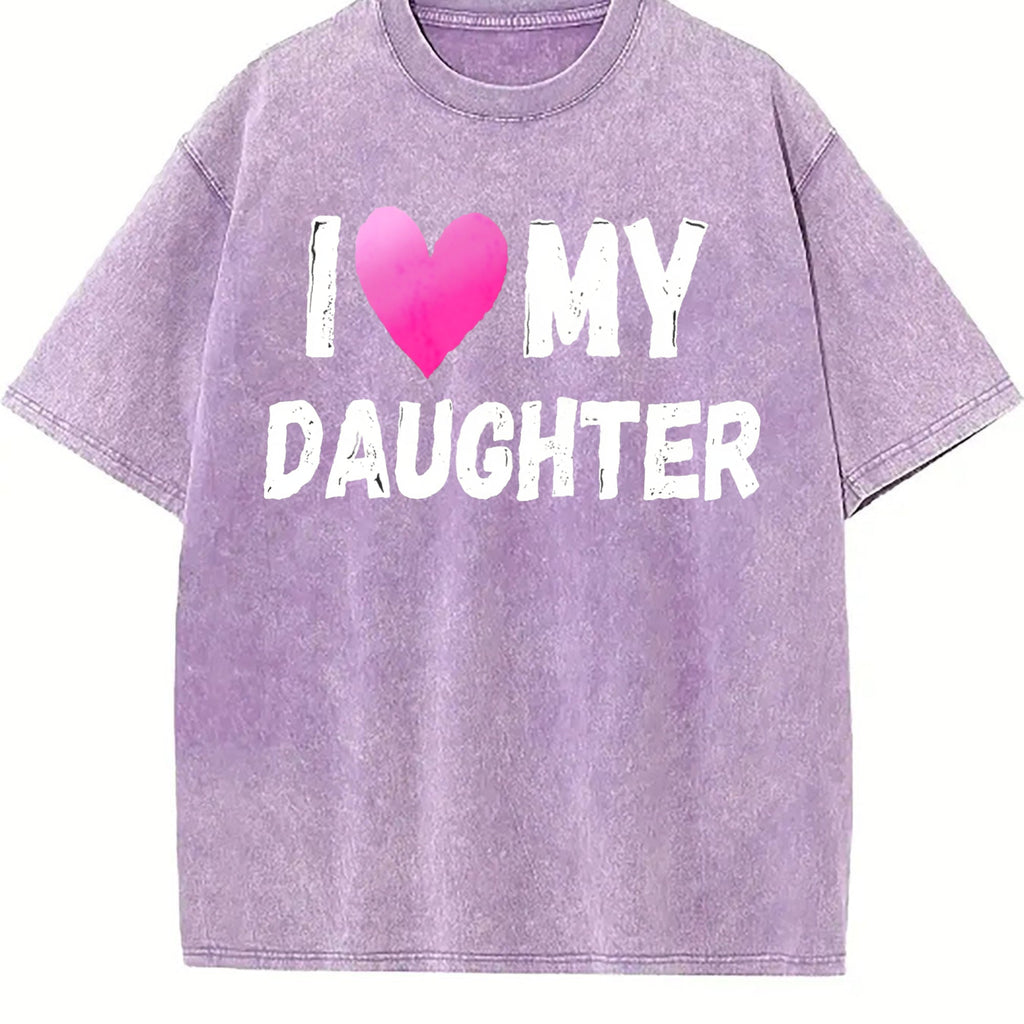 I Love My Daughter Vintage Washed T-Shirt product image 6