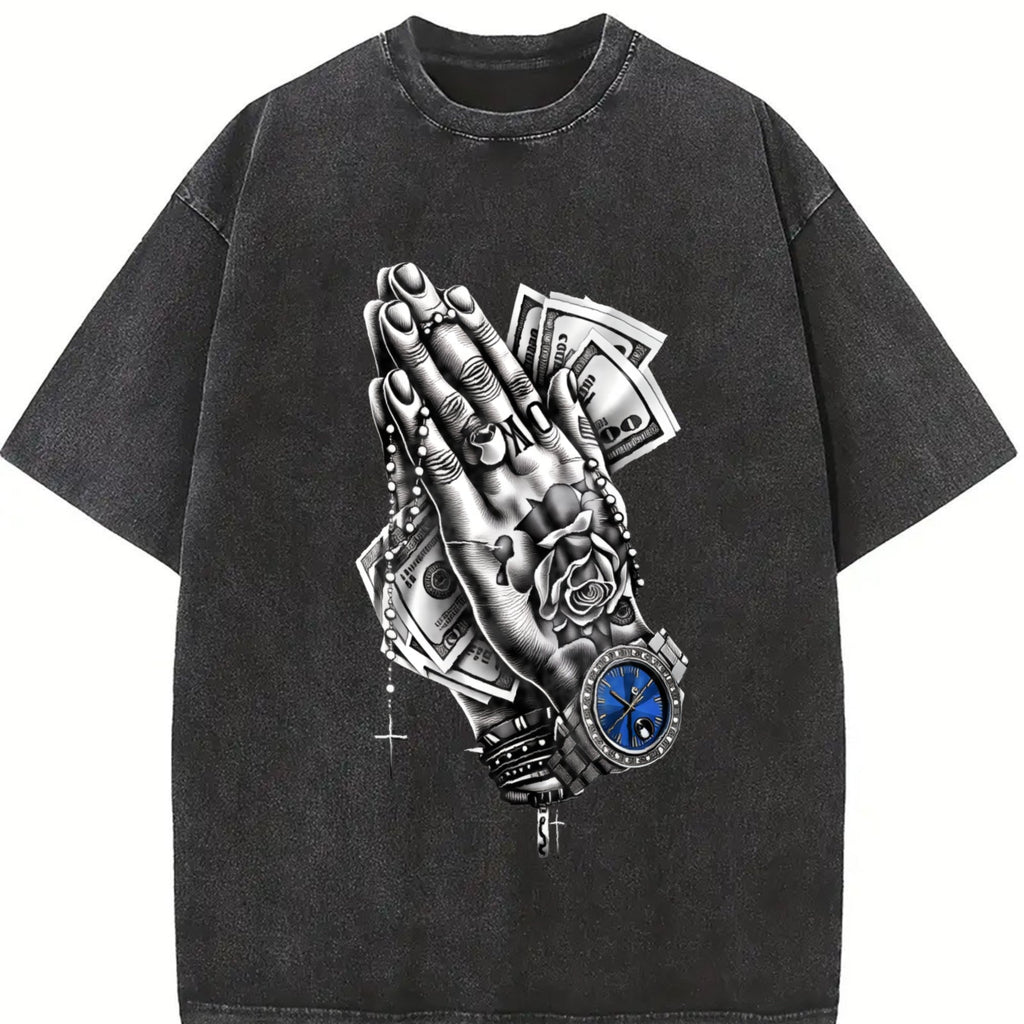 Charcoal Gray Dollar Bill Vintage Washed T-Shirt product image 2