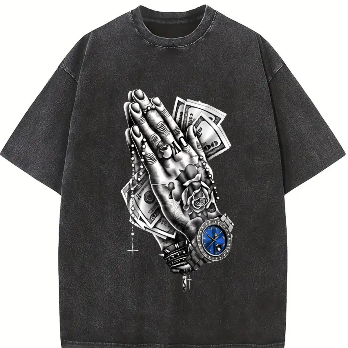 Charcoal Gray Dollar Bill Vintage Washed T-Shirt product image 2