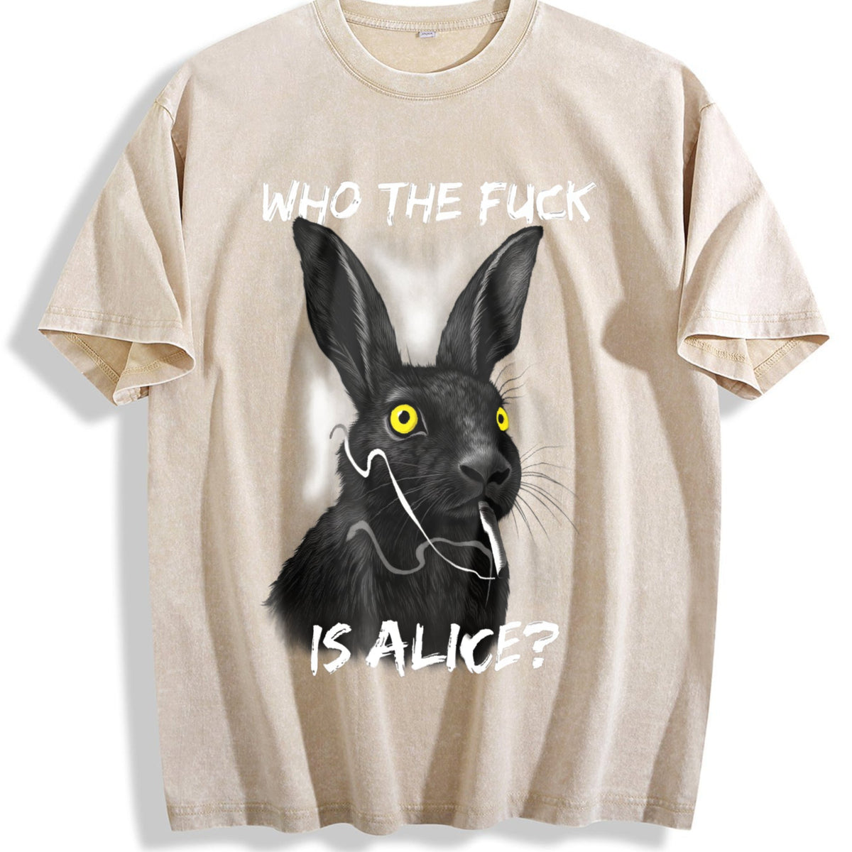 Funny Rabbit - Who The F Ck Is Alice Meme Vintage Washed product image 1