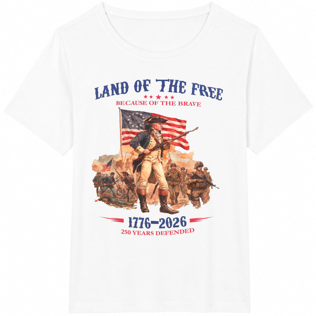 Land Of The Free Because Of Brave Cotton T-Shirt product image 2